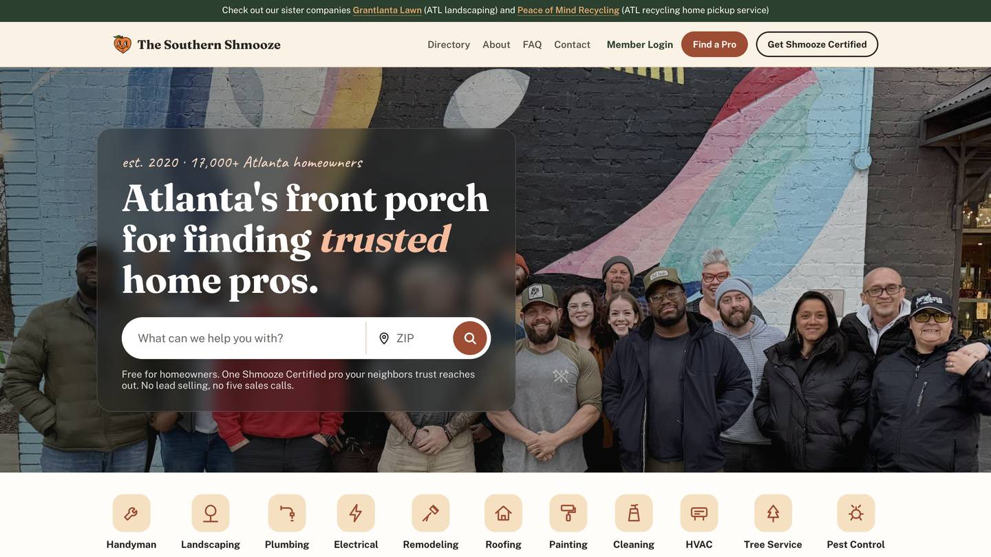 Homepage of Southern Shmooze